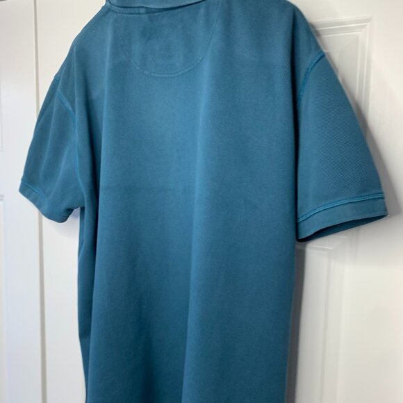 Wiered Fish Blue Cotton Heavy Polo Shirt - Picture 5 of 13